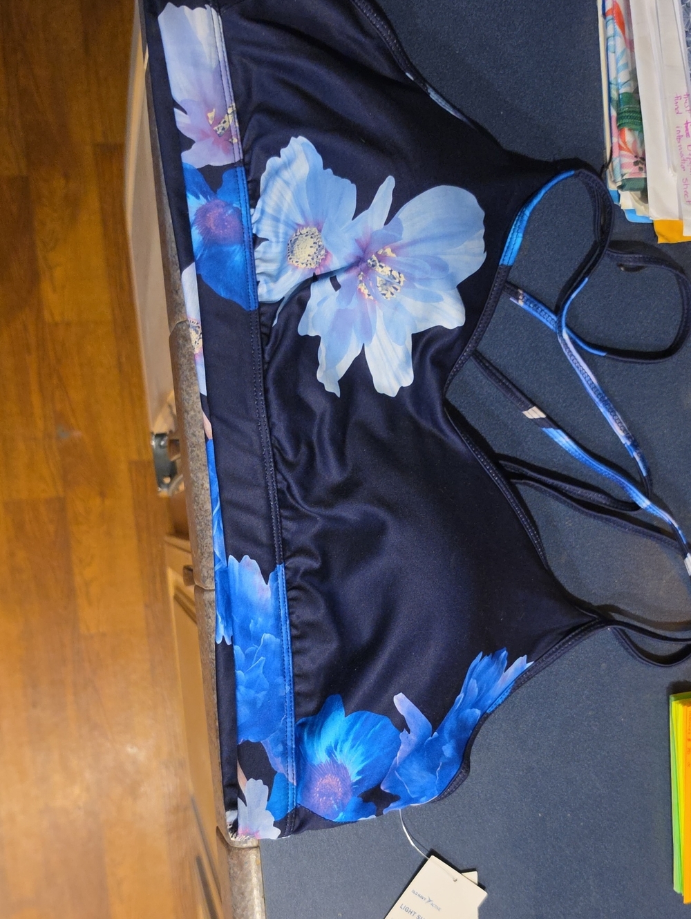 Old Navy Navy Bralette with Blue Floral Print